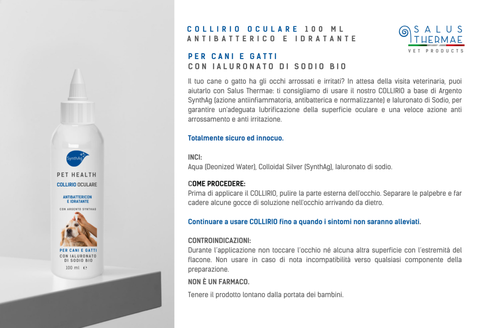 Collirio Pet Health per cani e gatti 100 ml